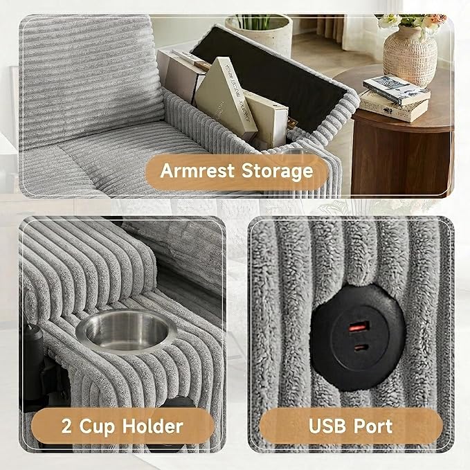 Auvsoce 65" 3-in-1 Pull-Out Convertible Sofa Bed