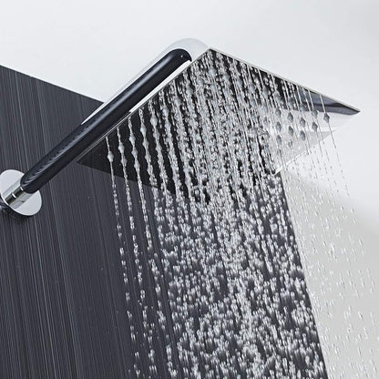 Voolan Rain Shower Head - High Flow Large Rainfall Shower Heads Made of Stainless Steel - Waterfall Bathroom Square Showerhead - Ceiling or Wall Mount (12" Chrome)