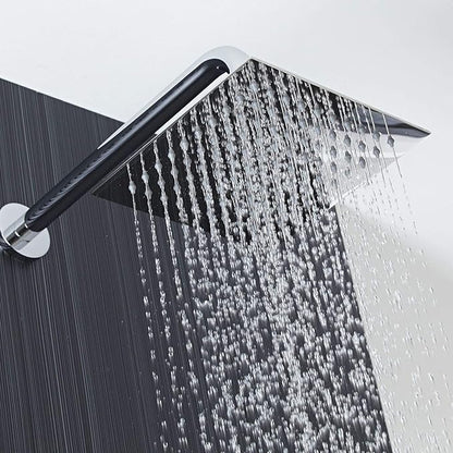 Voolan Oversize Rain Shower Head - High Flow Square Rainfall Showerhead - Waterfall Full Body Coverage - Universal Ceiling or Wall Mount (16 Inch, Brushed Nickel)