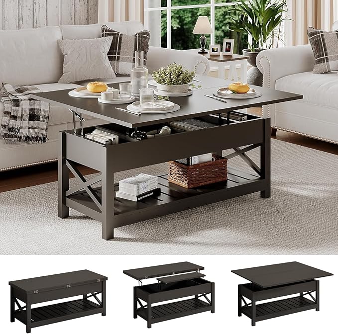 ChooChoo Coffee Table Lift Top, Converts to Dining Table