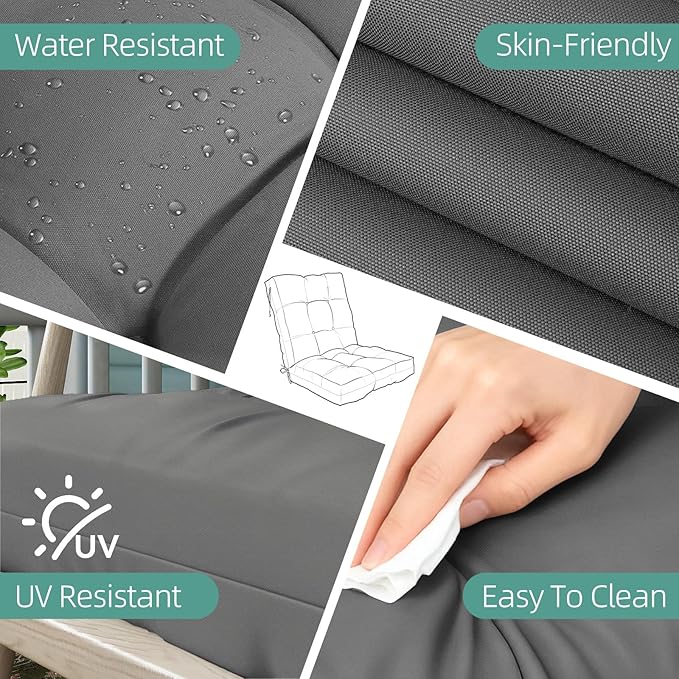 Outdoor Chair Cushion, High Back Soft Seat Pad