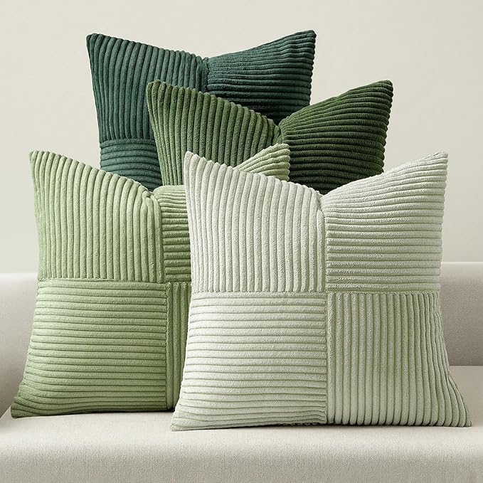 MIULEE Spring Green Decorative Throw Pillow Covers 18x18 Inch Set of 4 Boho