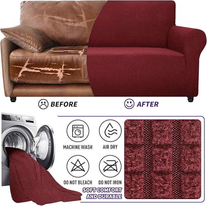 ZNSAYOTX Super Stretch Couch Cover Love Seat Sofa Covers