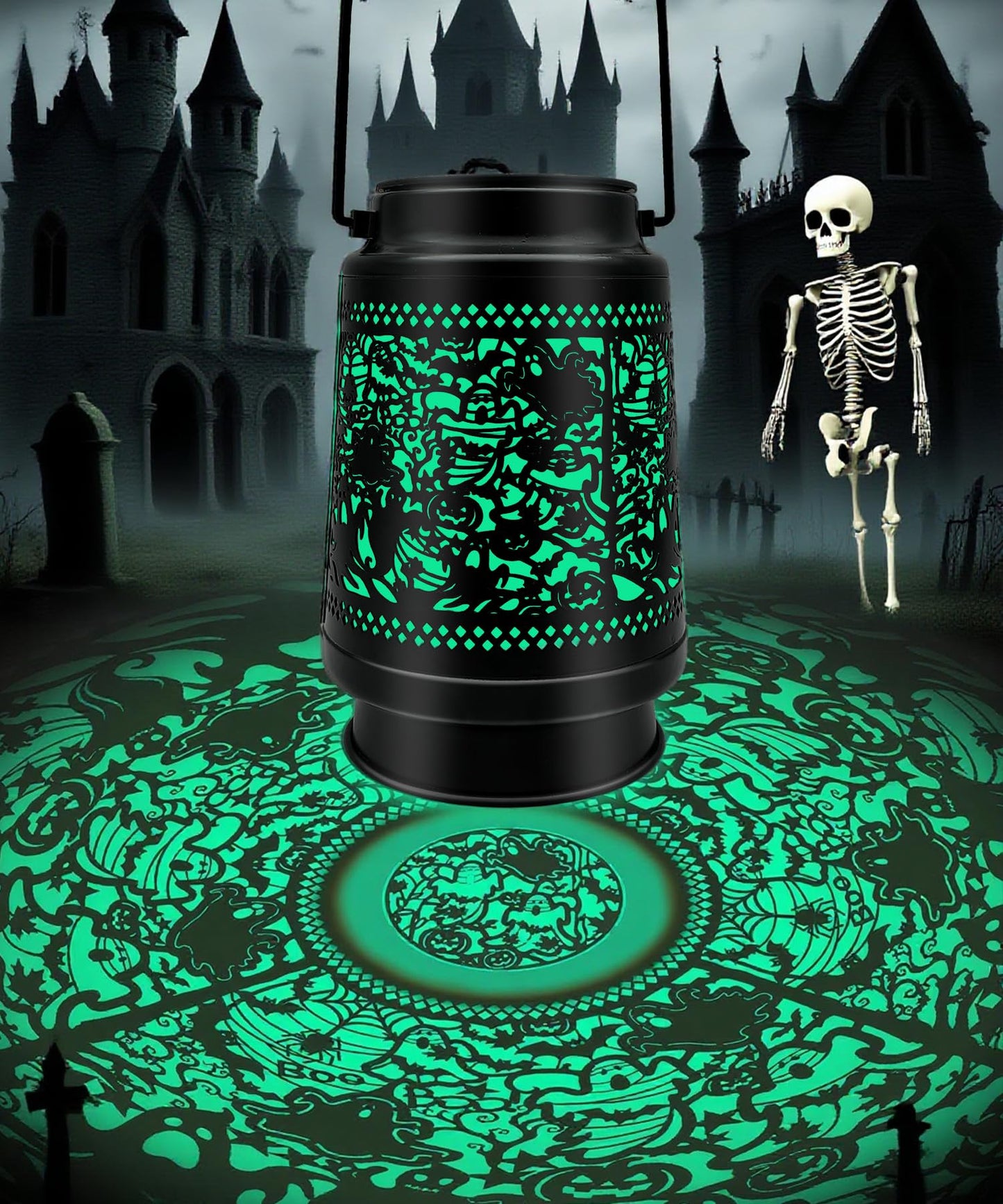 Halloween Decor Outdoor Solar Lanterns Waterproof Halloween Decorations Scary Ghost with Pumpkin Spooky Lights for Garden, Patio, Yard, Lawn Porch Hanging Solar Lights Unique Gifts for Women