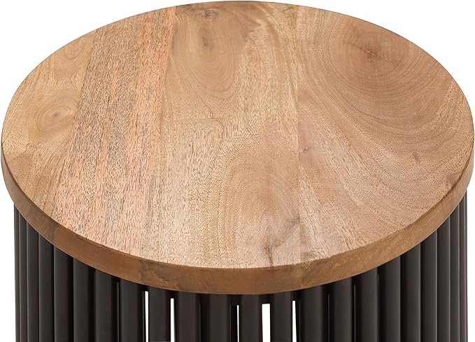 SIMPLIHOME Demy Metal and Wood Accent Table
