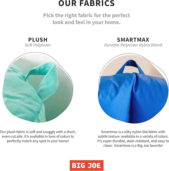 Big Joe Milano Bean Bag Chair for Kids, Durable Easy-Clean Navy Smartmax