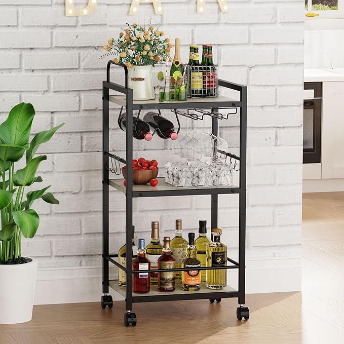 Bar Cart for The Home, 3 Tier Kitchen Carts