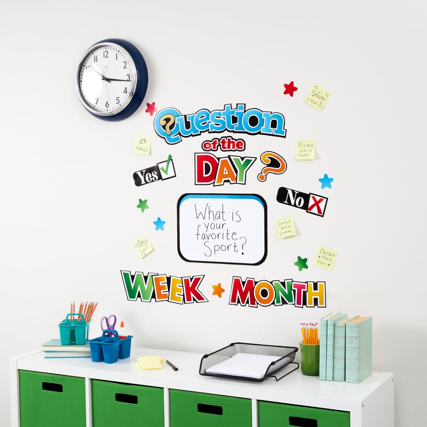 Eureka 661004 Question of The Day Interactive Mini Bulletin Board Set with Dry Erase Headliners, Multicolor, 16 Pieces