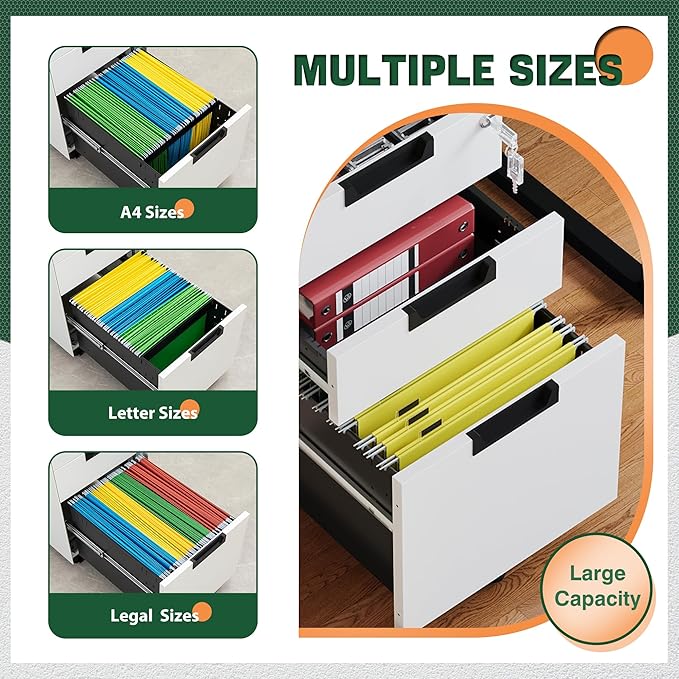 Letaya 3 Drawer Mobile File Cabinet