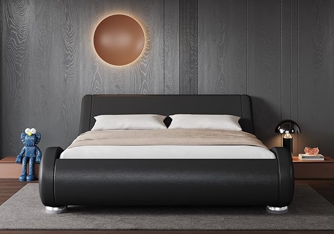 Allewie King Size Upholstered Platform Bed Frame