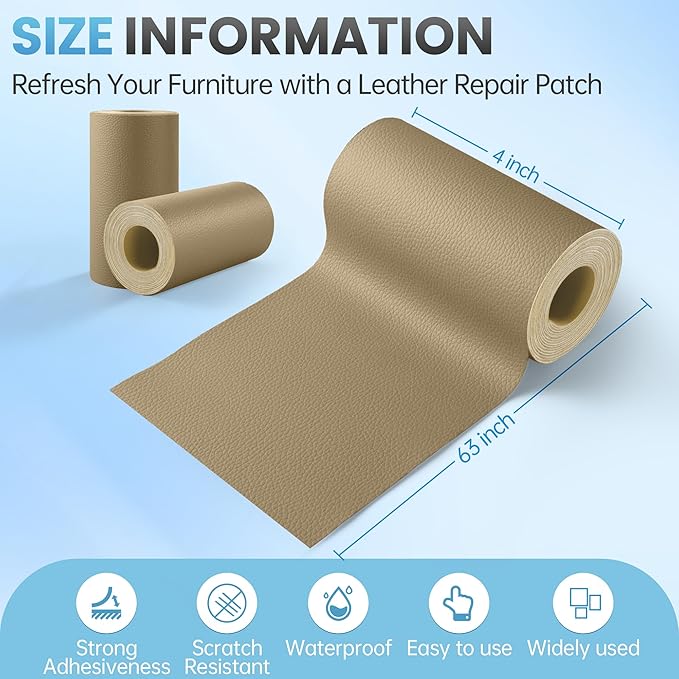 Leather Repair Patch Tape Kit, Vinyl Leather Repair Kit