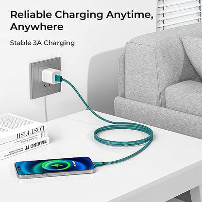 Basesailor for iPhone 17 16 Pro Max Car Carplay Cable 3Pack 3.3/6.6/10FT,USB A to USB C Car Charger Cord for iPad 10 Air 4 5,Mini 6 7,Apple 15 Plus,Samsung Galaxy S24 S25,Z Flip Fold,A54 A53 A52 A51