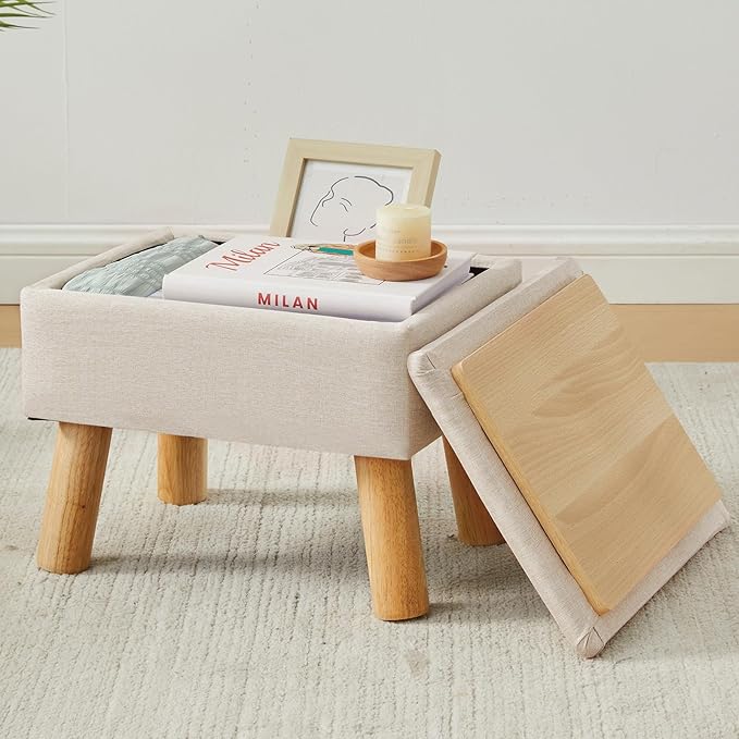 Storage Ottoman, Small Foot Stool Ottoman