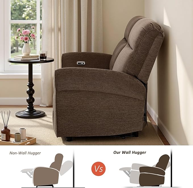 MCombo 64.6" Wall Hugger Power Loveseat Recliner Sofa
