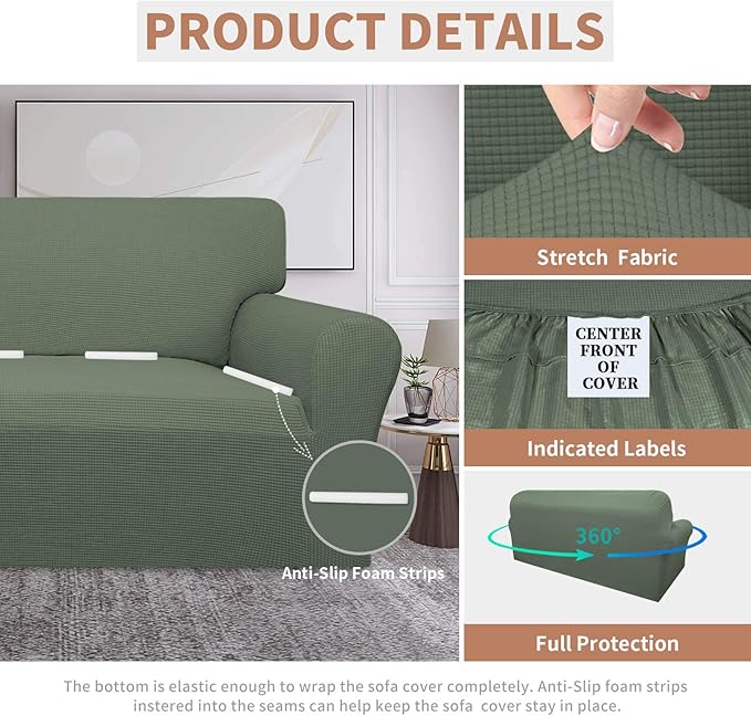 Easy-Going 100% Waterproof Couch Cover, Dual Waterproof Sofa Cover, Stretch