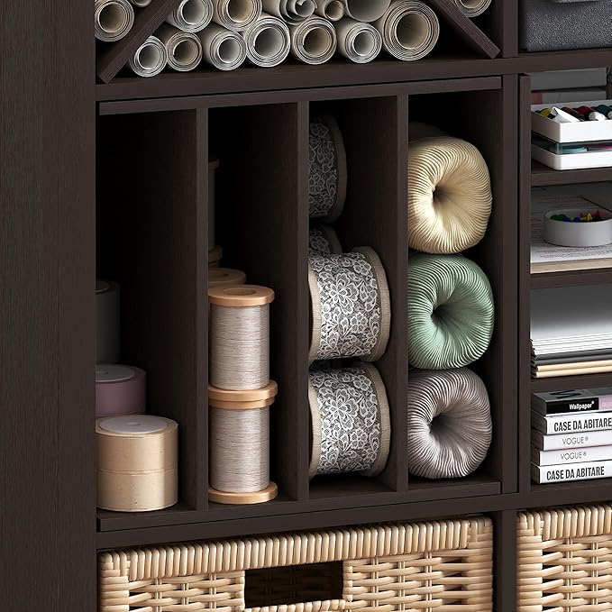 Furinno Cubicle Cube Insert, 3-Shelf Cube Organizer, 3-Tier Shelf Accessory