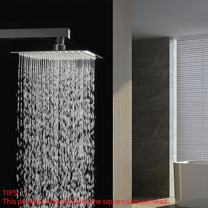 BESy 10 Inch Rain Shower Head, 10" Square Rainfall & High Pressure Stainless Steel Bath Showerhead, 1/16" Ultra Thin, Waterfall Full Body Coverage with Silicone Nozzle, Oil Rubbed Bronze Finish
