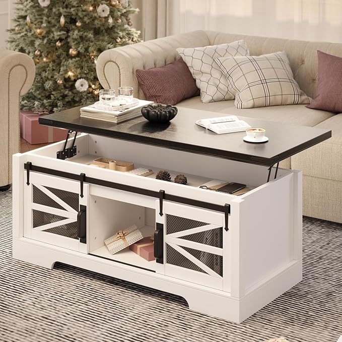 47.2" Lift Top Coffee Table, Hidden Storage Compartment, Lifting Tabletop