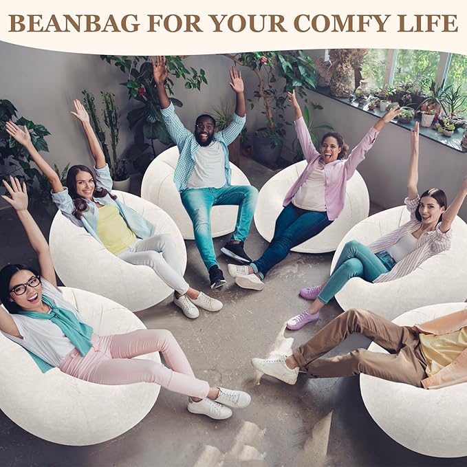 Realspring Inflatable Bean Bag Chairs Outdoor Blow up Camping Chairs Inflatable