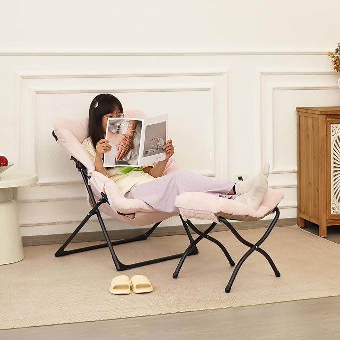 15" Folding Ottoman, Foldable Footrest Stool, Portable Small Foot Stool