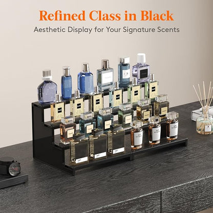 Lifewit Perfume Organizer, Bedroom Decor, Cologne Cupcake Stand, Tool-Free Assembly, Makeup Display Shelf for Vanity Bathroom Counter Storage, Black, 23 cm/9", 1 Pcs