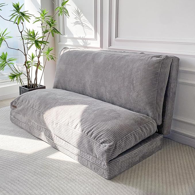 MAXYOYO Folding Sofa Bed, Extra Thick and Long Floor Sofa Convertible Sleeper
