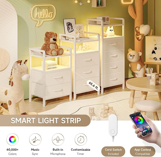 Lazzanto Night Stand Bedside Charger Bedroom