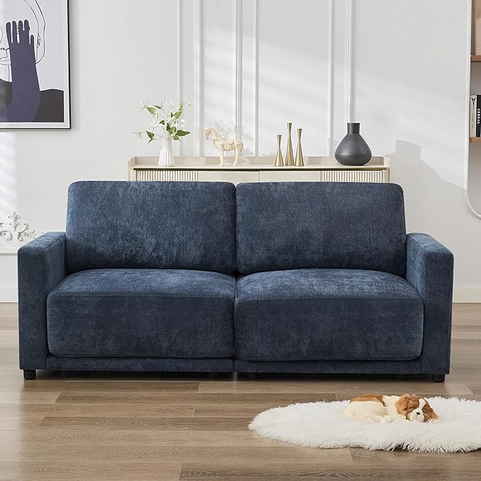 77.4" Chenille Modular Loveseat Oversized Upholstered 2 Seater Sectional Sofa