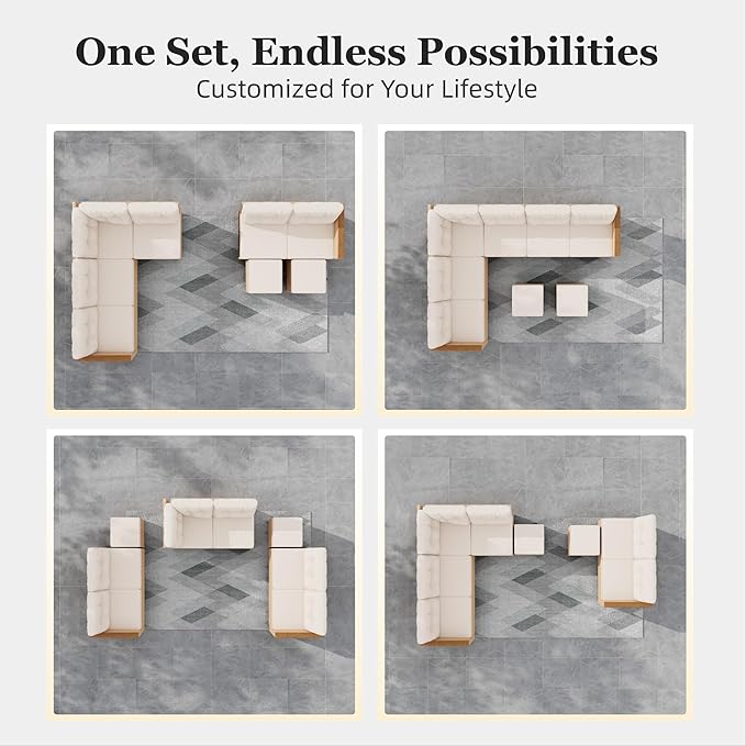 HERA'S HOUSE Small Patio Furniture Set, 6 Piece Wicker Outdoor Patio
