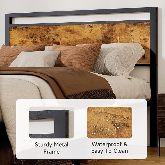 Z-hom Upgraded Full Size Bed Frame, Heavy Duty Metal Sturdy Full Bed Frame