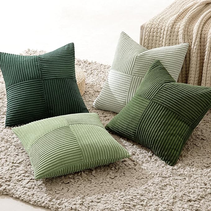 MIULEE Spring Green Decorative Throw Pillow Covers 24x24 Inch Set of 4 Boho