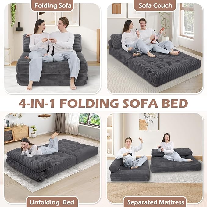 Folding Sofa Bed, Convertible Sleeper Chair