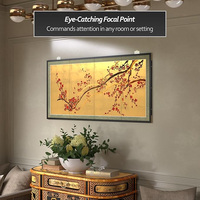 Oriental Furniture Plum Tree on Gold Leaf