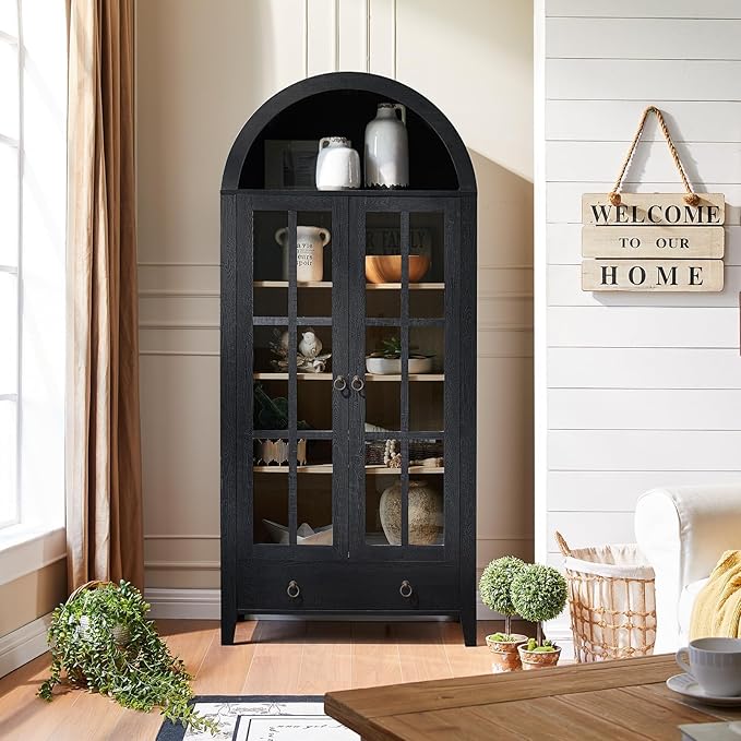RowyPoey Farmhouse Arched Cabinet