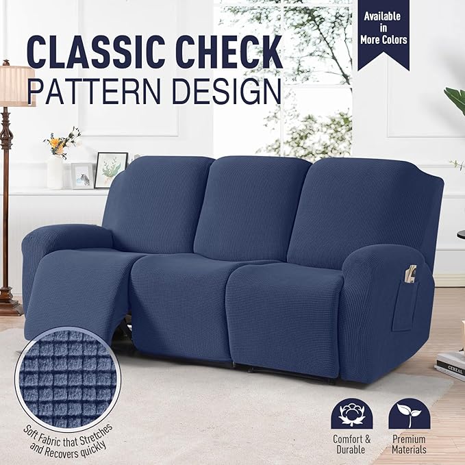 TAOCOCO Recliner Sofa Covers 8-Pieces Stretch Large Couch Covers