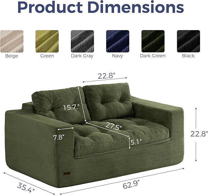 MAXYOYO 63" Loveseat Sofa Couch