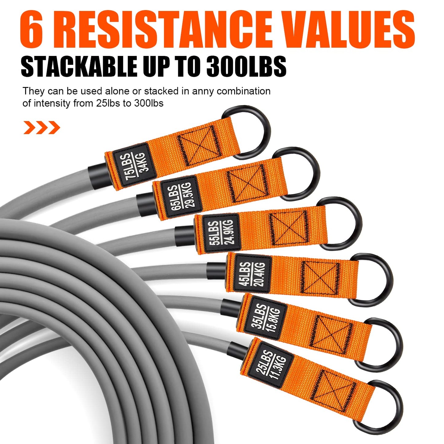 HPYGN Resistance Bands, Heavy Exercise Bands with Handles, Fitness Bands for Working Out, Workout Bands for Men, Weight Bands Set for Muscle Training, Strength, Slim, Yoga, Home Gym Equipment