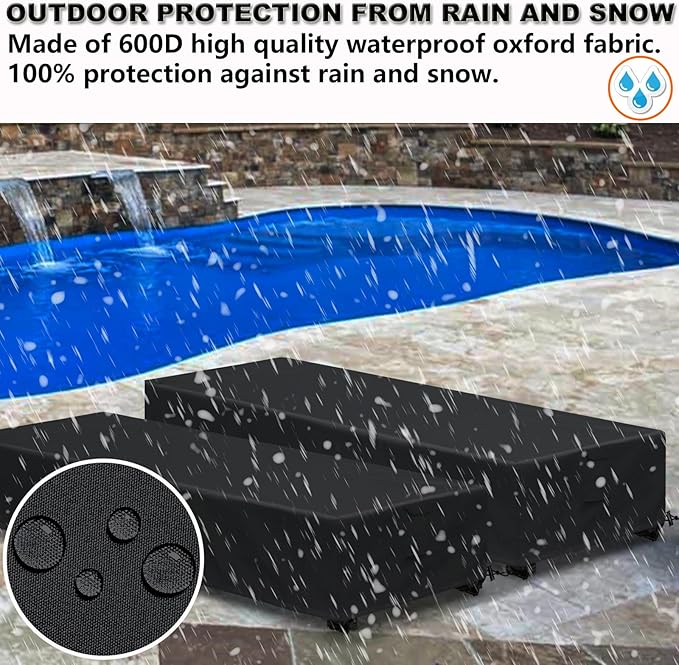 Waterproof Patio Lounge Chair Cover 1 Pack Outdoor Chaise Lounge Covers 600D