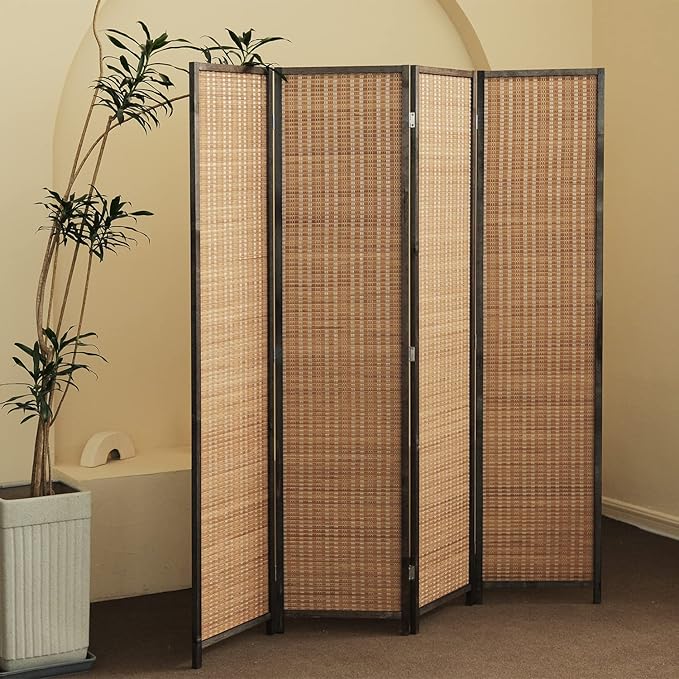 Furnnylane 4 Panel Bamboo Room Divider