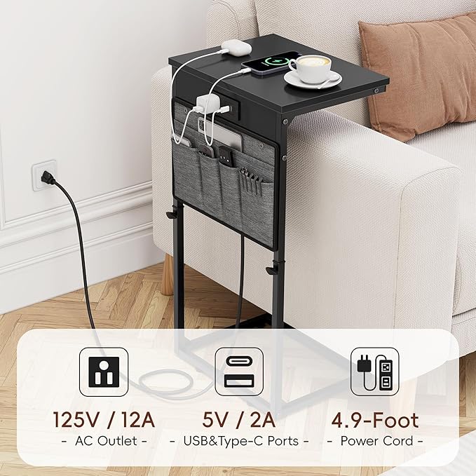 Vagusicc C Shaped End Table