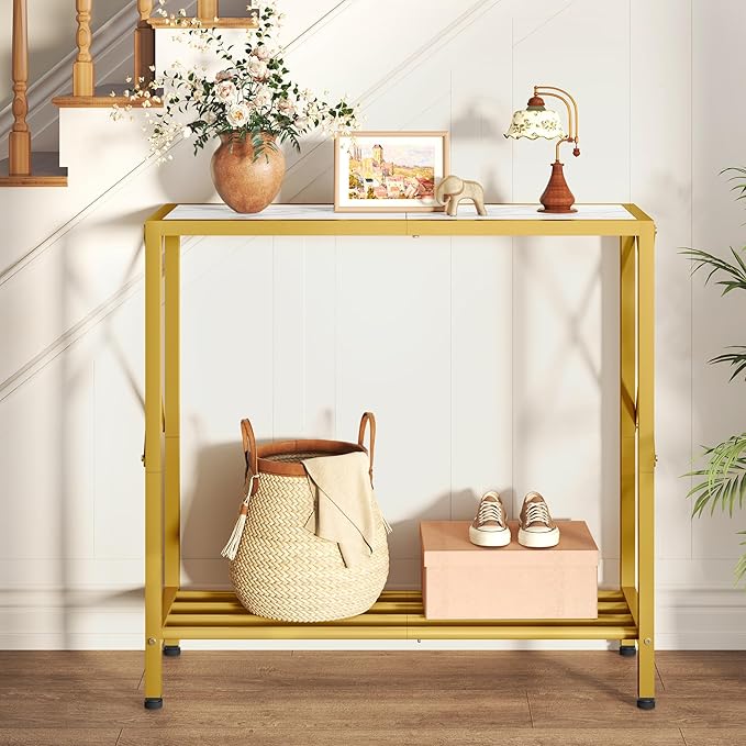 Tajsoon 28.3" Entryway Table, 2-Tier Small Consle Table