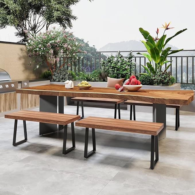 Bench Table Legs 16 Inch, Trapezoid Heavy Duty Metal Coffee Furniture Legs Set