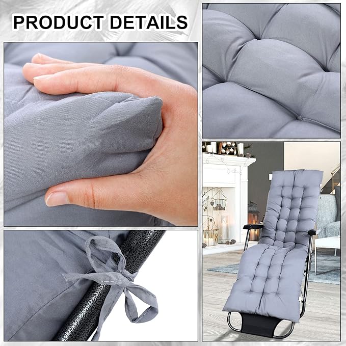Bucherry 67 x 19 Inch Chaise Lounge Cushions Soft Lounge Chair Cushion Gravity