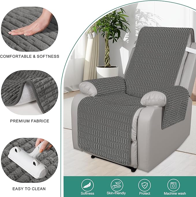Foxdecor Recliner Chair Covers, Recliner Cover Non-Slip Chair Covers, Washable