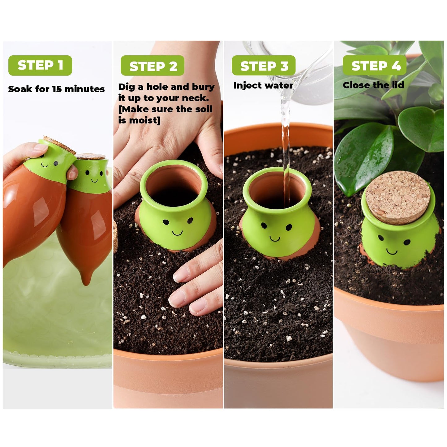 KGCCIZI Ollas Plant Watering Globes. 2 Pcs Self Watering Planter Insert. Terracotta Ollas Plant Watering Devices. Ollas Self Watering Globes. Large Olla Watering Pot. Plant Lover Gifts