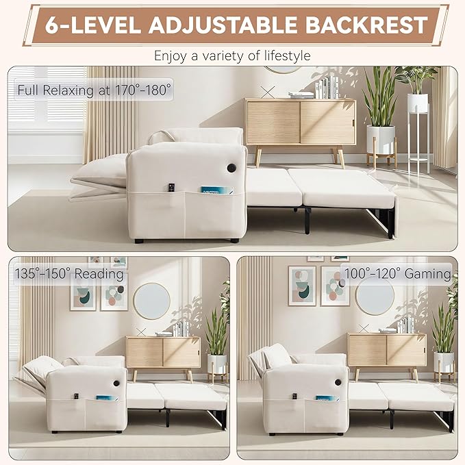 63" Velvet 3 in 1 Convertible Sleeper Sofa Bed, Pull Out Couch Bed Loveseat