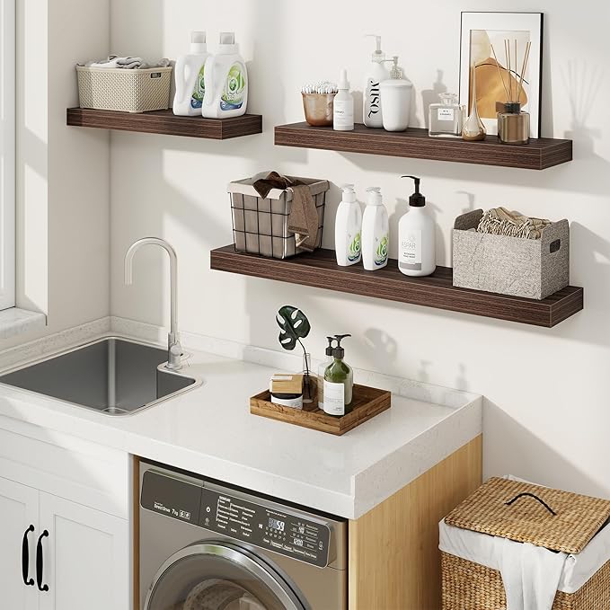 fuqing Floating Shelves for Wall, Wall Mounted Wood Floating Shelf