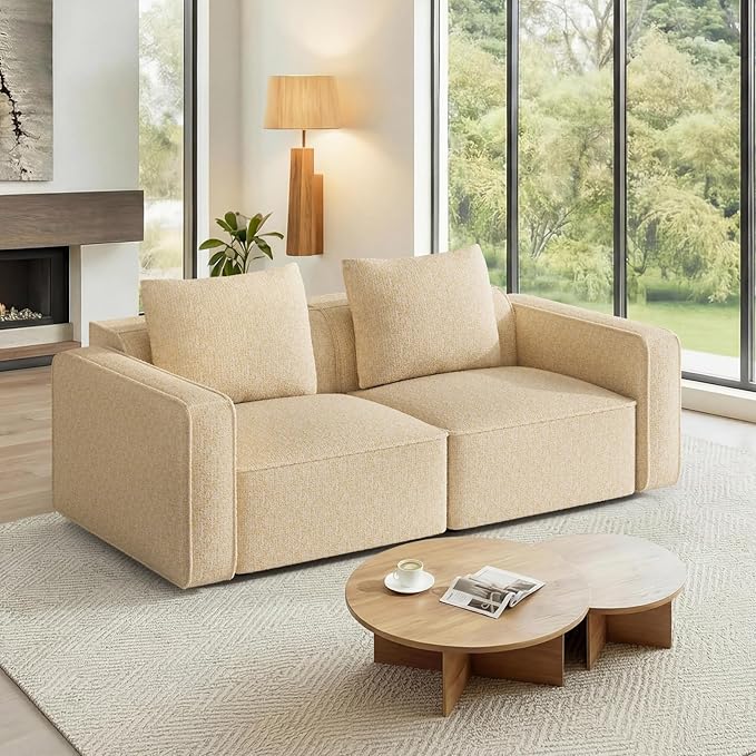 Welzona 75" loveseat Sofa, Comfy Chenille Love Seat, Wood Frame Small Couches