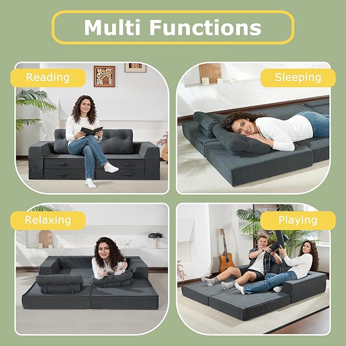 Folding Sofa Bed, 4 in 1 Convertible Sleeper Chair