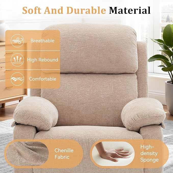 Korser Recliner Chair, 360 Swivel Rocker Chair